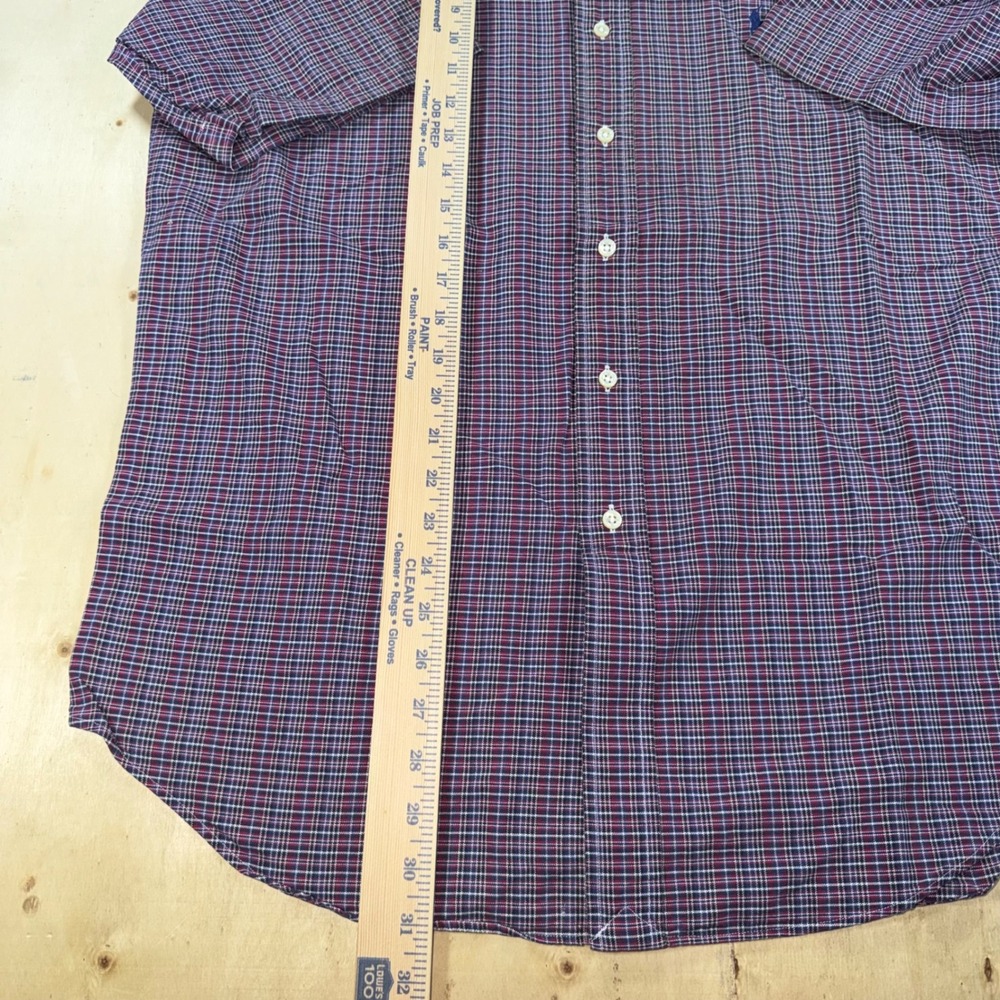 Ralph Lauren Blake Mens M Plaid Shirt Red Blue Short Sleeve Button Down Cotton - Picture 3 of 5